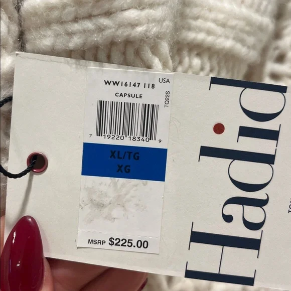 NWT Gigi Hadid X Tommy Hilfiger Chunky ITALIAN wool alpaca SOFT cableknit CREAM - Picture 10 of 14